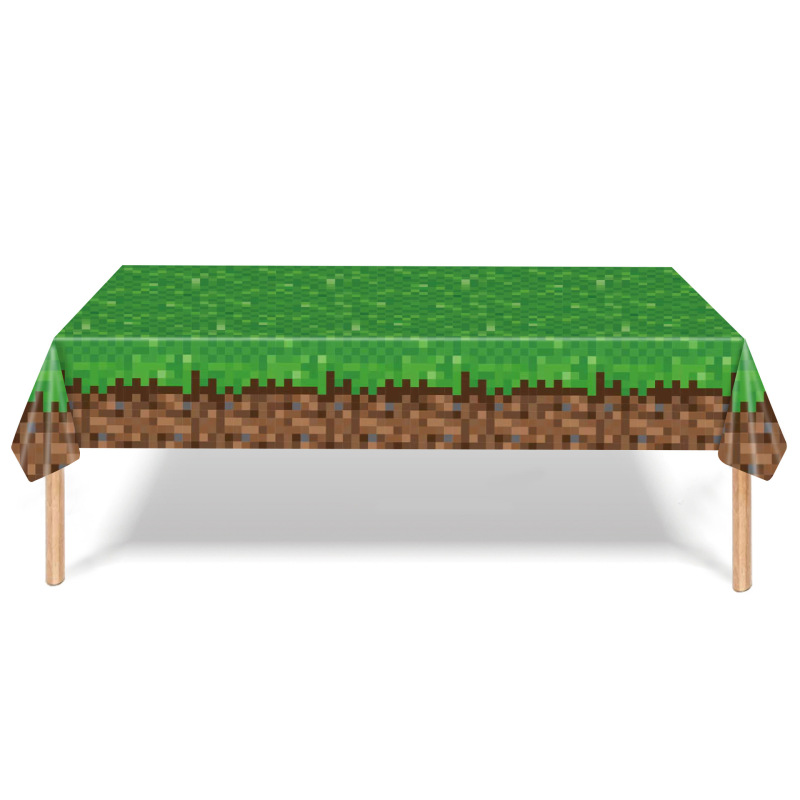 Minecraft ピクセルワールド漫画パーティー用品子供用ゲーム使い捨て紙皿紙コップティッシュテーブルクロス|undefined