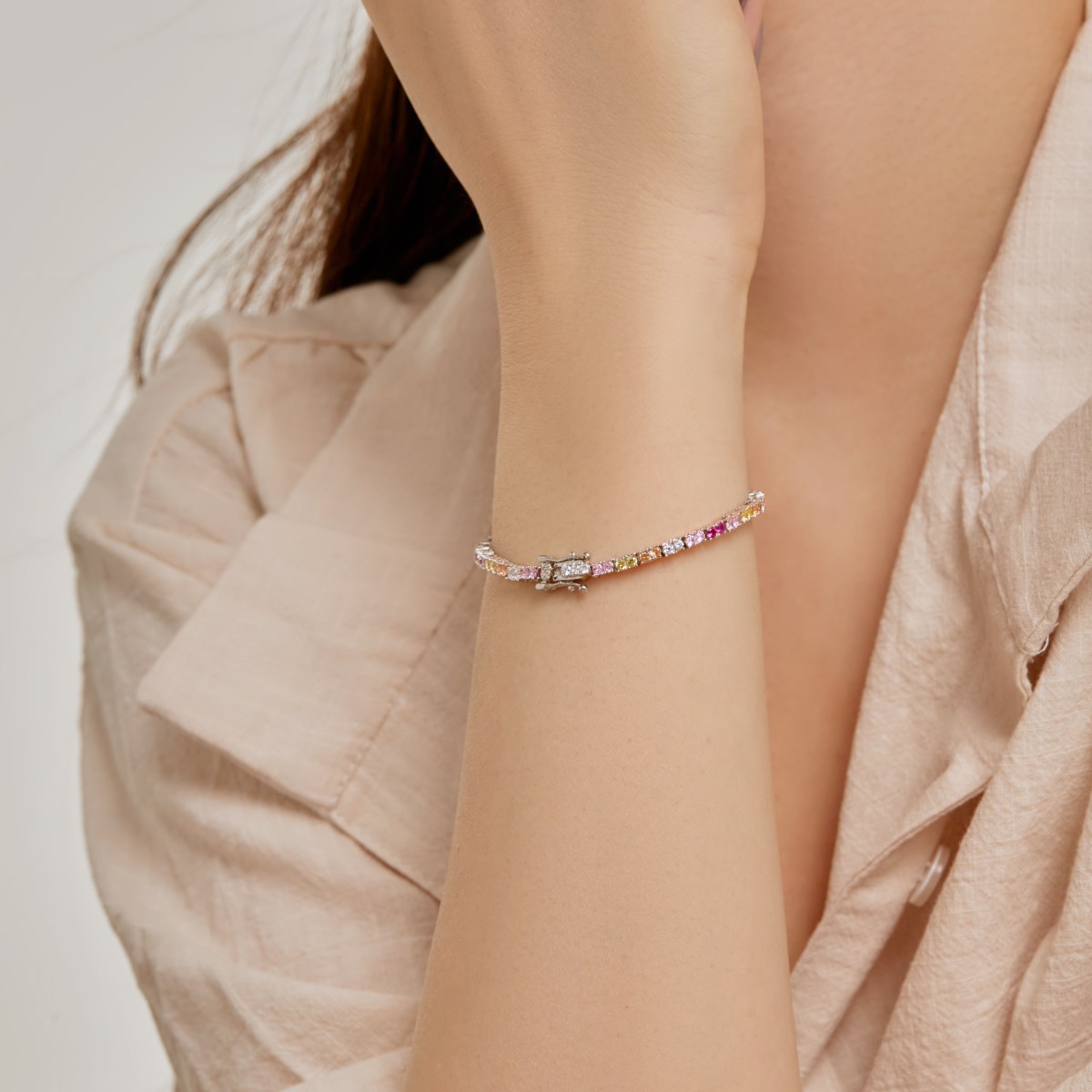 12g Weight Zircon Inlay Material Bracelets Classification 1 Piece Quantity Daily, Street Occasion 925 Sterling Silver Material Water Droplets, Heart Shape, Flower Pattern Women's Gender Inlay Design IG Style, Shiny Style 925 Sterling Silver Bracelets IG Style Shiny 9