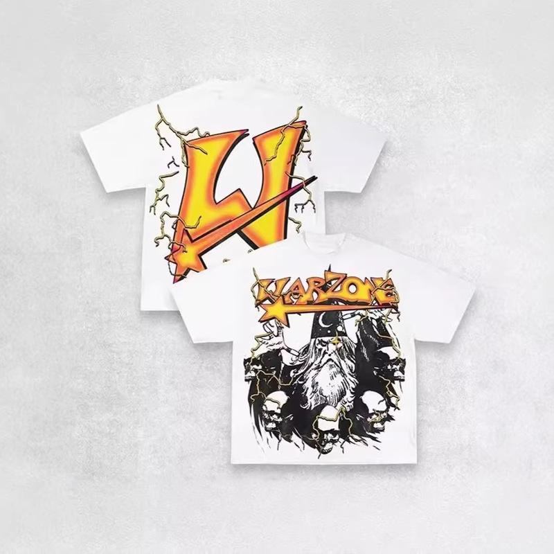 Y2Kt Shirt Men's Gothic Graphic Print Harajuku Punk Street Cotton Round Neck Oversized Short Sleeve Top T-Shirt