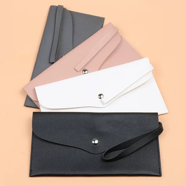 Factory Direct Supply Ready-Made Makeup Brush Bag Pu Portable Sling Bag Envelope Cosmetics Bag Snap Cosmetic Bag Simple