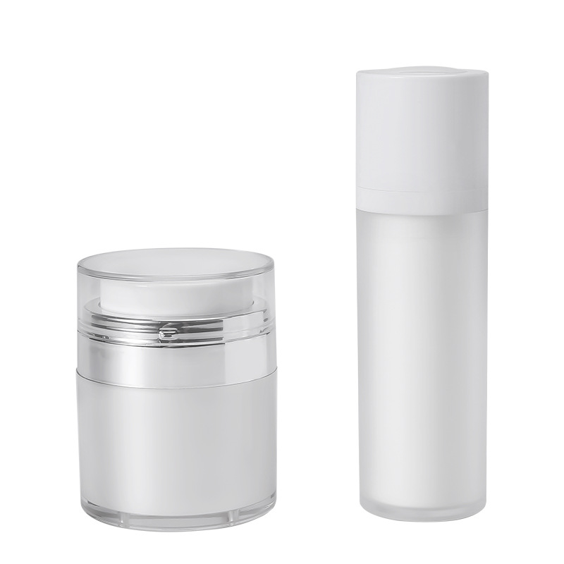 Conjunto de cosméticos botella esmerilado blanco 30ml botella de vacío giratoria crema de ojos sub-botella 30g crema squeeze jar