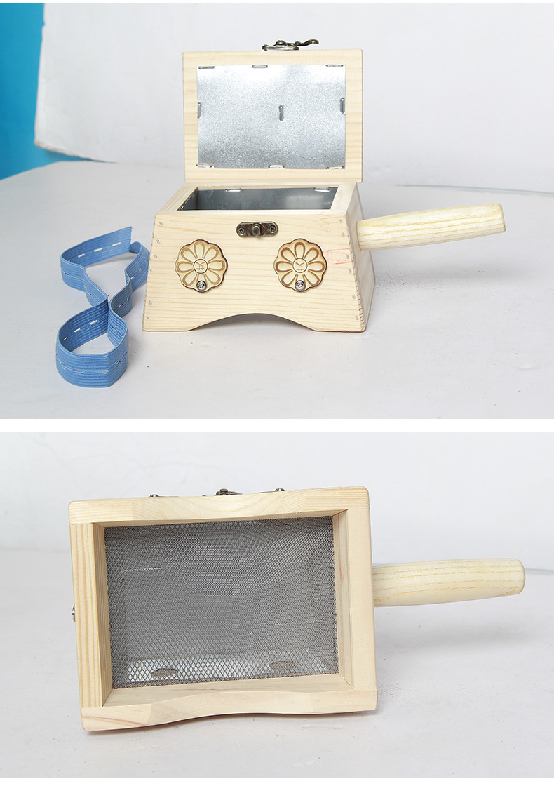 Wooden Moxibustion Box Single Hole Portable Ai Jiu 艾灸 Warm Therapy Device for Body and Abdomen 24x16x12 cm details