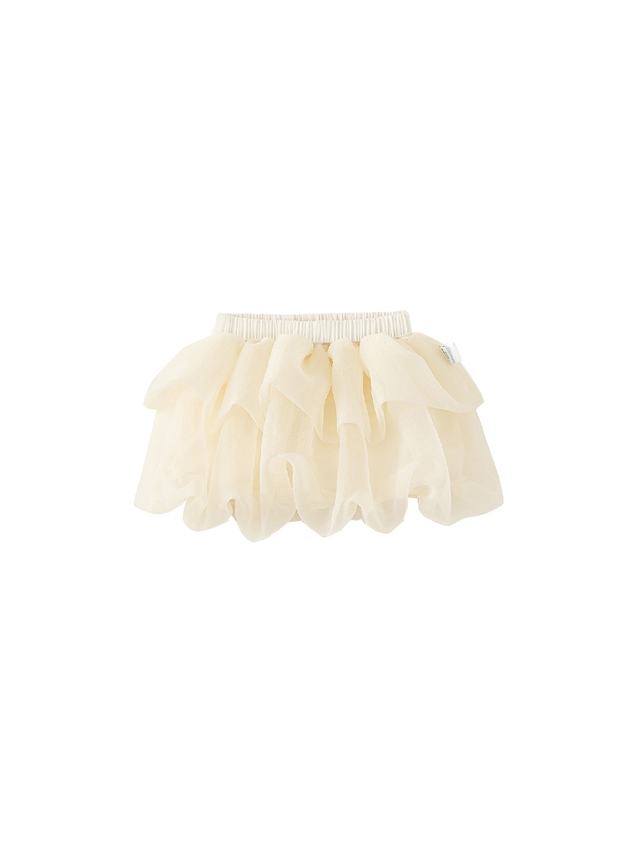 Primavera y otoño nuevos productos de ropa infantil para niños vestido de princesa de color sólido para niñas Tutu vestido de malla corta