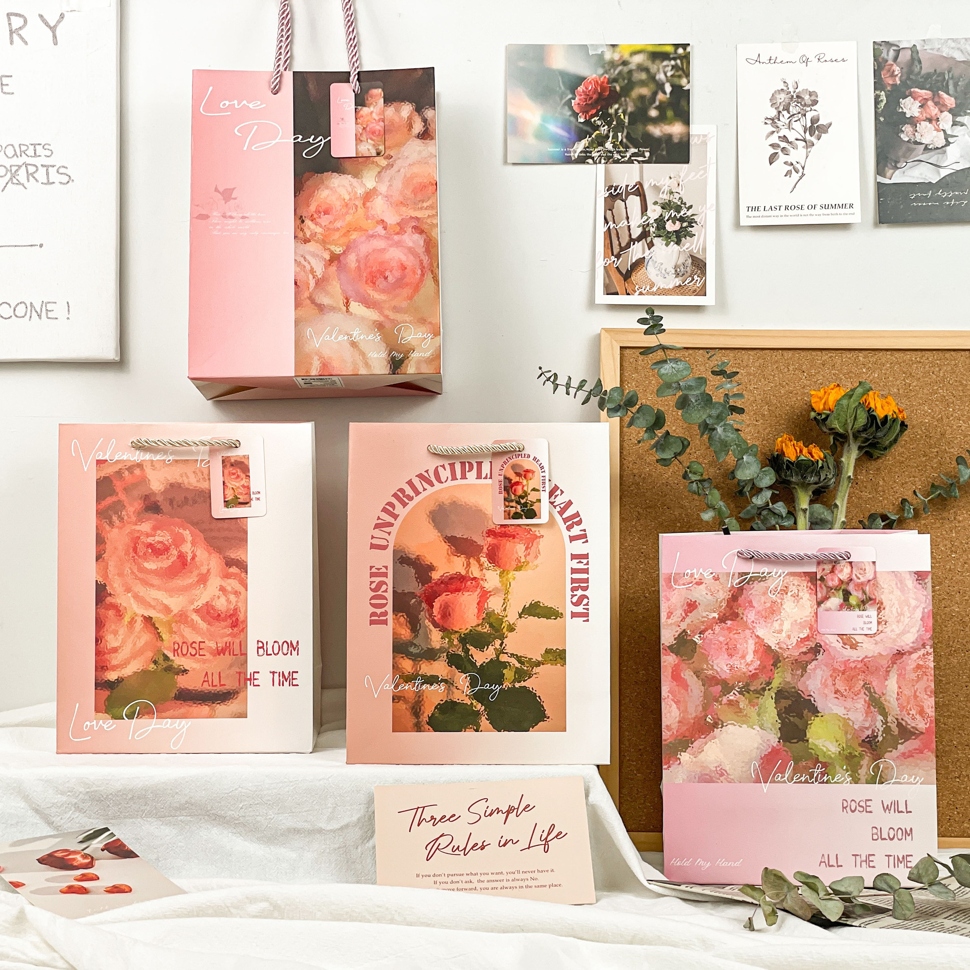 精美中号礼品袋高级感ins风手提袋七夕情人节伴手礼纸袋现货批发