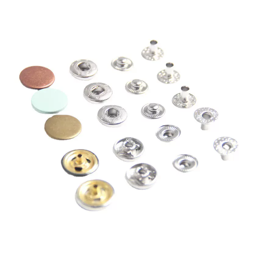 831金属四合扣平面黄铜暗扣子母扣圆形大衣外套纽扣批发按扣钮扣