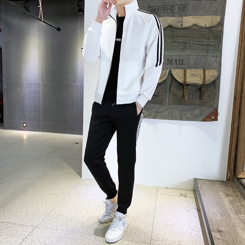 Traje casual para hombres y mujeres primavera y otoño cuello alto suéter pantalones correr ropa deportiva moda más tamaño casual uniforme escolar de dos piezas