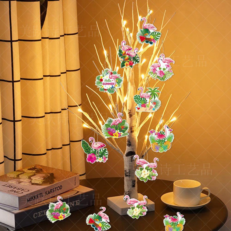 Nueva decoración del partido Hawaiano etiqueta colgante ornamento verano fiesta regalo decoración Flamingo colgante ornamento