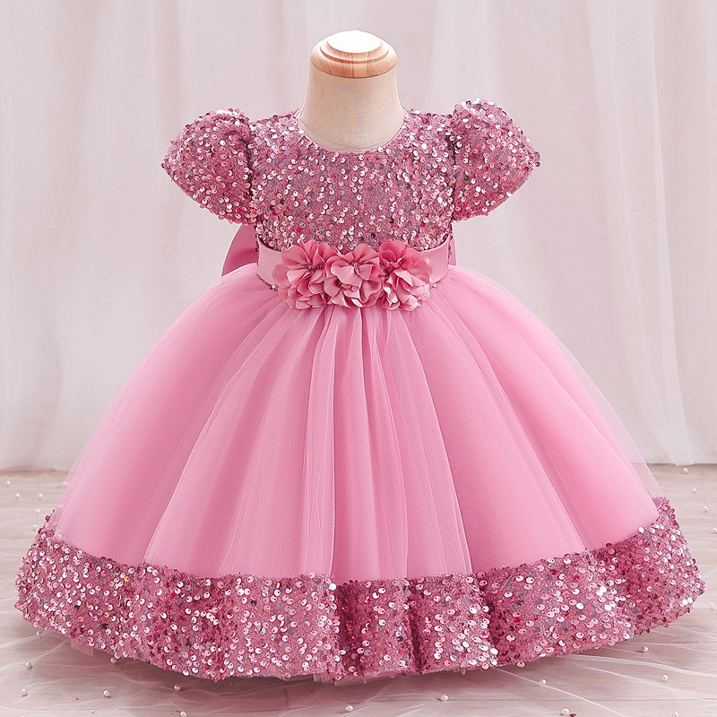 兒童周歲禮服夏裝女寶寶公主裙花童高端嬰幼兒生日宴會蓬蓬連衣裙