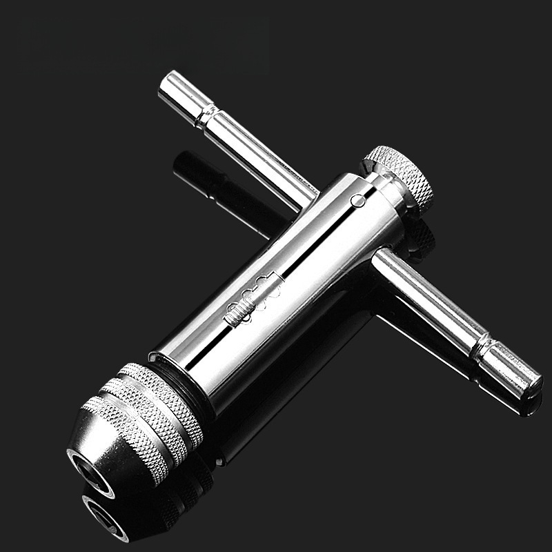 棘轮丝锥扳手可调式丝攻夹头铰手手动攻牙攻丝绞手杠夹具工具献学