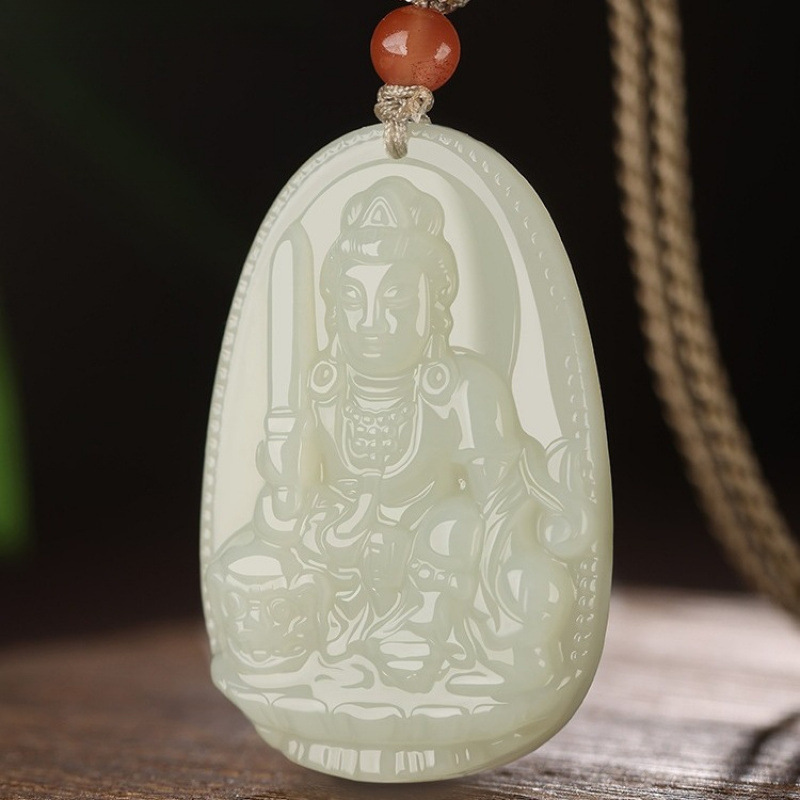 新疆天然和田玉白玉八大守护神本命佛玉石吊坠批发玉器工艺品|undefined