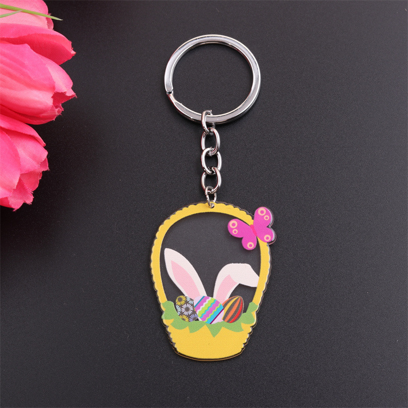 Style Simple Lapin Animal Acier Inoxydable Arylique Impression Pâques Porte-Clés display picture 10