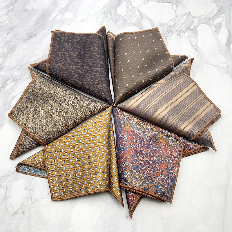 Pocket Square Men's Fashionable Gentleman Dress Business Wedding Suit Accessories Retro Pattern Tuxedo Party Chest Square Square