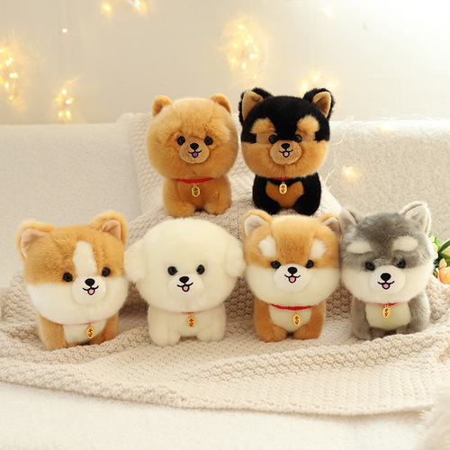 Puppy doll plush toy wholesale husky doll corgi rag doll cross-border simulation animal plush doll