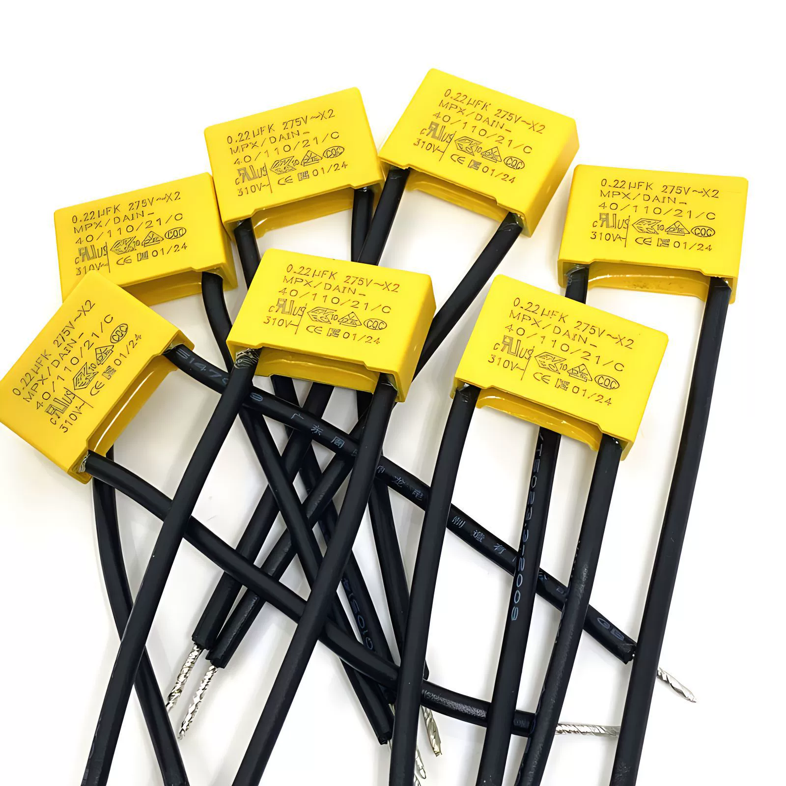 [X2 конденсатор с проводом 0.22uF275V, P15, предназначен для моторов, противодействующая электромагнитная помеха пленочный конденсатор]