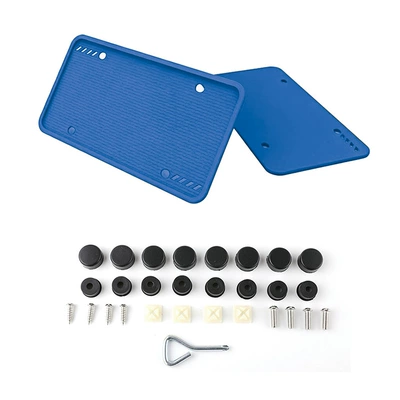Does Not Damage Car Paint, Us — License plate holder/license plate holder - blue-with-accessories-two-pieces