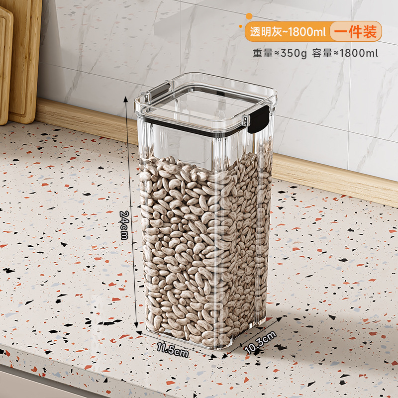 Tanque de sellado granos de cocina almacenamiento de grano de grano caja de plástico transparente de grado alimenticio bocadillos productos secos tanque de almacenamiento de té