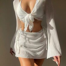 2025新款比基尼女士欧美泳装性感分体4四件套泳衣沙滩海边夏季套