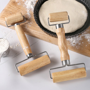In stock double-headed beech rolling pin household labor-saving roller non-stick dumpling skin mini roller rolling pin