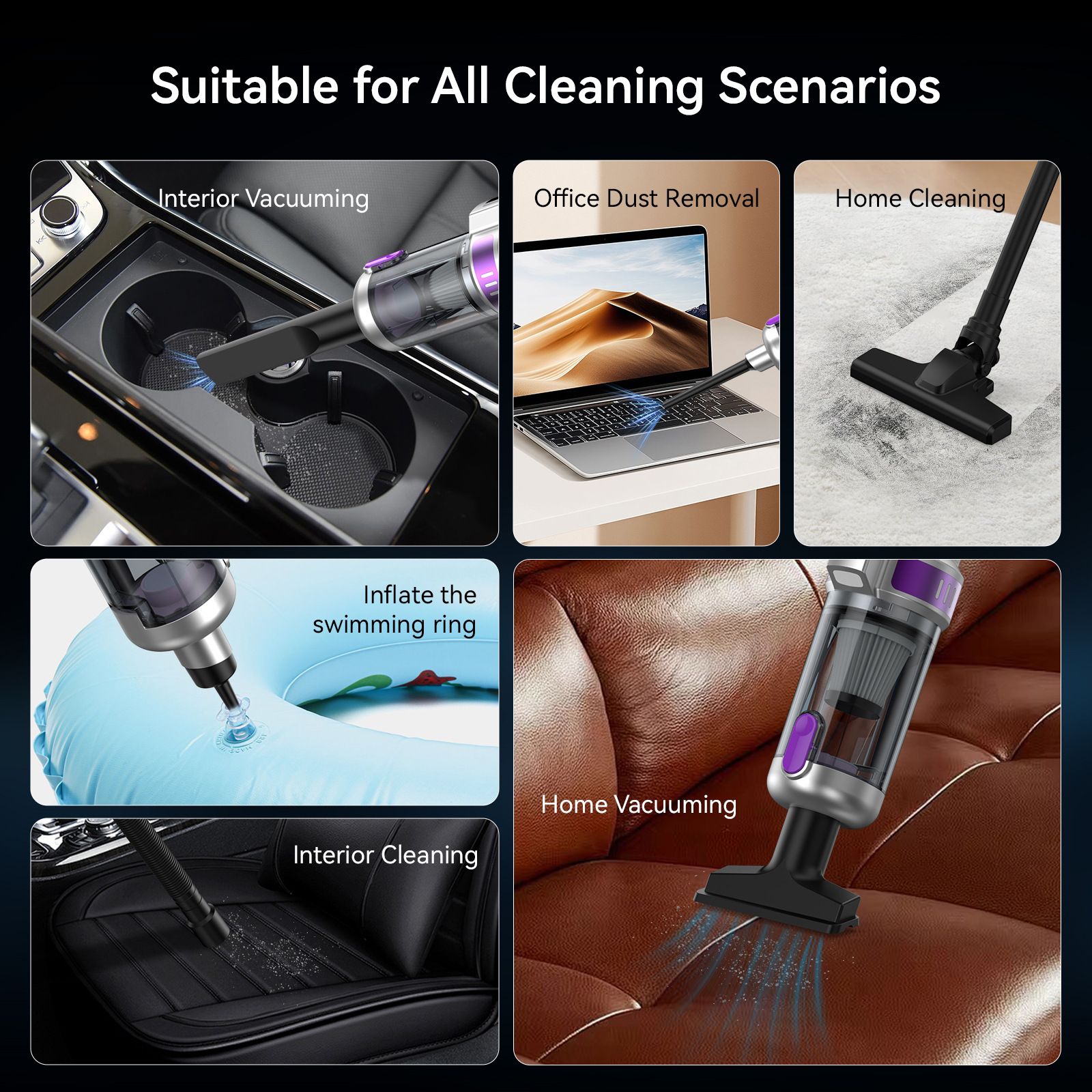 Wireless handheld car vacuum cleaner, high-power suction and blowing multi-purpose vacuum cleaner, portable household vacuum, best-selling cross-border product