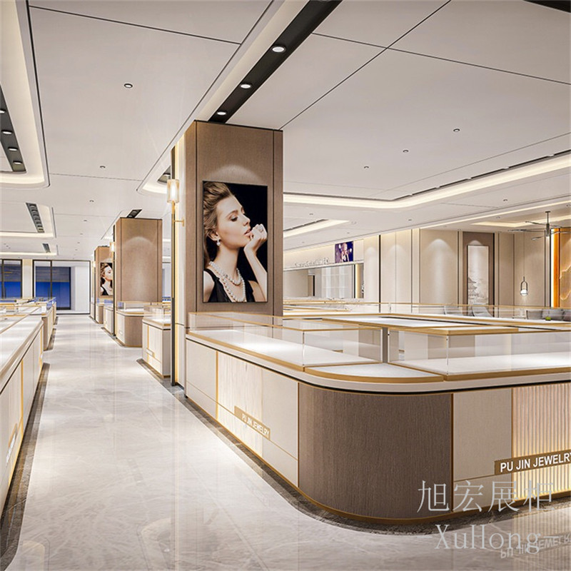 源头厂家优惠收银台前台珠宝展示柜 翡翠首饰黄金珠宝展柜弧形柜