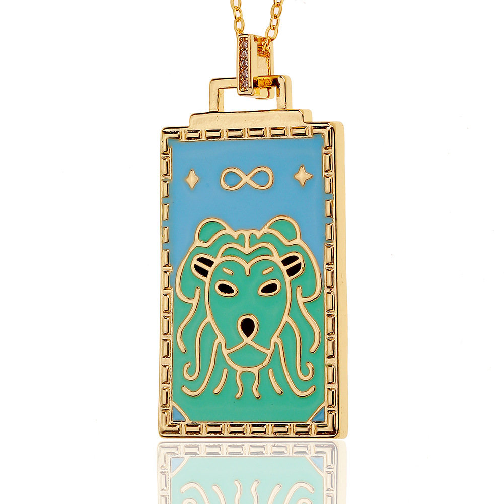 hip-hop jewelry copper-plated 18K gold pendant oil drip necklace women