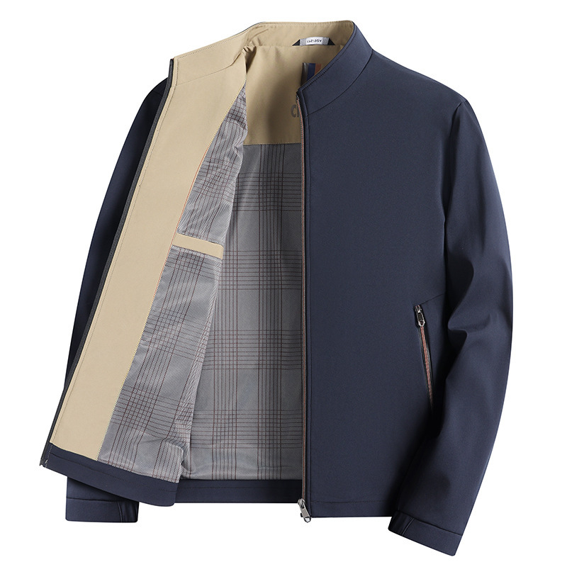 Men's Stand Collar Jacket 2025 Autumn New Middle-Aged Business Casual Casual Solid Color Easiest for Match Tops Men's Top Men's Stand Collar Jacket 2025 Autumn New Middle-Aged Business Casual Casual Solid Color Easiest for Match Tops Men's Top