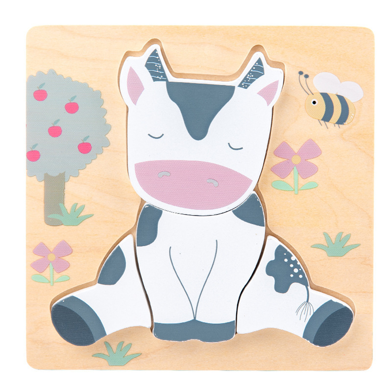 Weiwei Tiger dibujos animados animal tridimensional rompecabezas niños Montessori educación temprana rompecabezas de madera Amazon juguetes educativos calientes