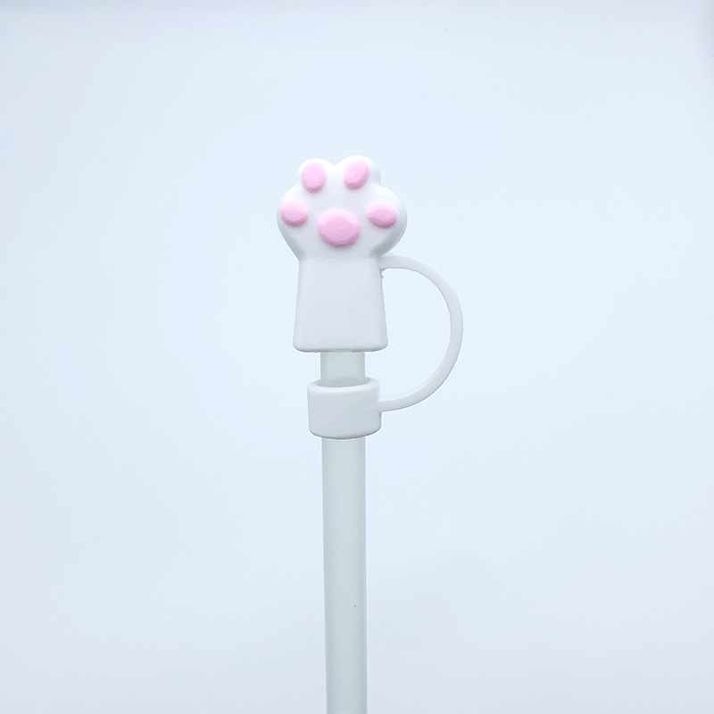 Comercio electrónico transfronterizo garra de gato de dibujos animados lindo tapa de pajita de gran diámetro 10mm tapón de pajita creativo a prueba de polvo al por mayor