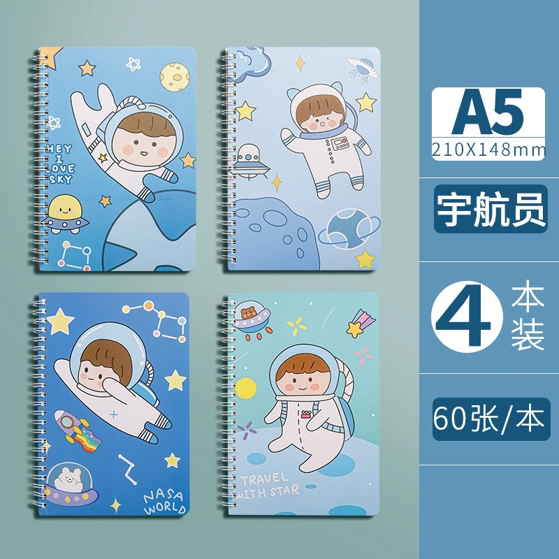 Spiral Notebook A5 & B5, Waterproof Cartoon Covers, Thick Pages for Elementary Students