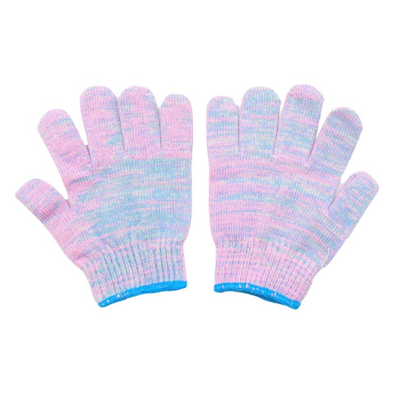 Десять игл Смешанные Цветочные перчатки тонкой пряжи хлопчатобумажные шерстяные перчатки по охране труда утолщенные шифрования обработки машинного оборудования завода рабочие перчатки