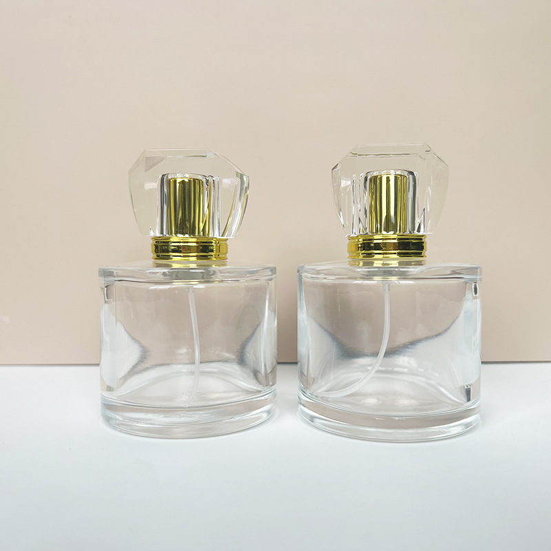 现货螺口B206-100ml透明玻璃香水瓶化妆品分装瓶便捷按压喷雾空瓶