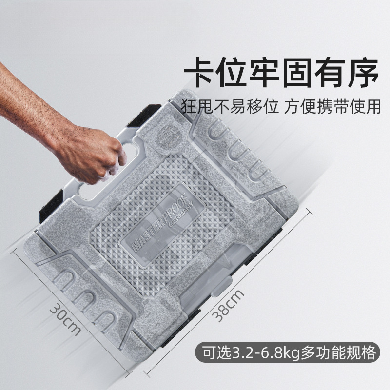 Caja de herramientas alemana Meister Kit doméstico multifuncional de hardware de grado industrial de mantenimiento de taladro eléctrico completo conjunto de mantenimiento