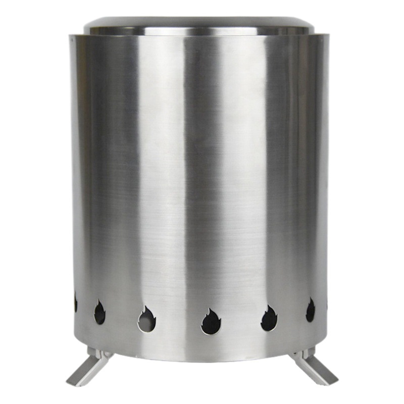 Foreign trade hot sale stainless steel outdoor camping wood stove full set of portable charcoal courtyard factory direct sale stove