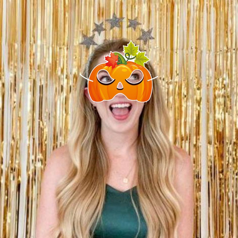 Nuevas máscaras de decoración de fiesta de Acción de Gracias transfronterizas, decoraciones de fiesta de cumpleaños de otoño, máscaras de calabaza, accesorios fotográficos