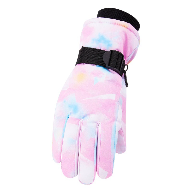 Оптовые зимние теплые модные перчатки для взрослых с граффити-принтом, на флисовой подкладке, утолщенные, ветрозащитные и водонепроницаемые, для мужчин и женщин