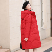专柜连帽羽绒服女2025冬季新款百搭显瘦女装保暖白鸭绒中长款外套