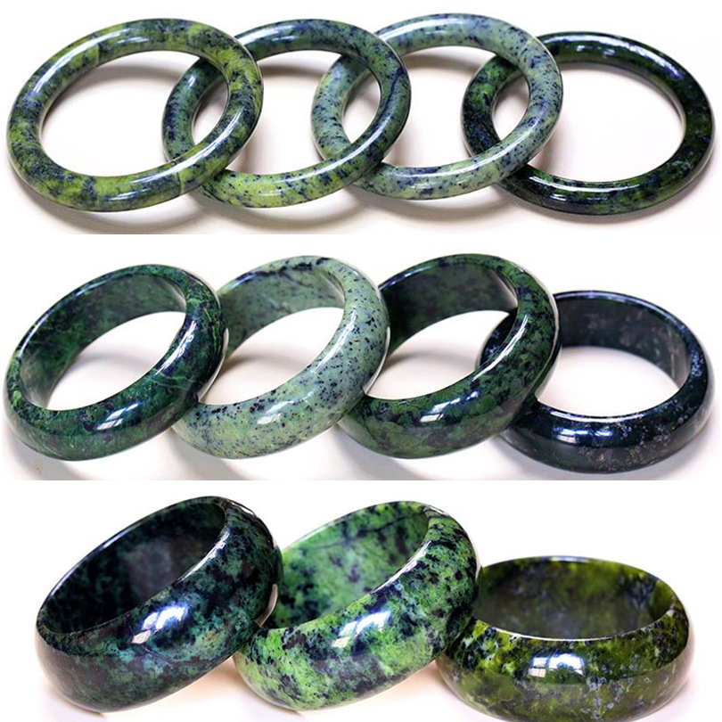 西藏玉药王石手镯 带磁性墨绿玉陨石加宽墨玉手镯 圆条镯直播货源