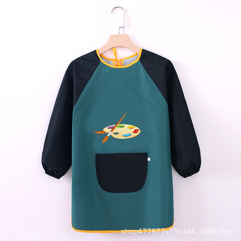 Abrigo DE LOS NIÑOS impermeable arte kindergarten pintura ropa publicidad inversa ropa impresa logo manga larga delantal vestido inverso