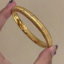 新款满天星手镯金色拉丝镶钻时尚百搭奢品小众设计高级感手环女