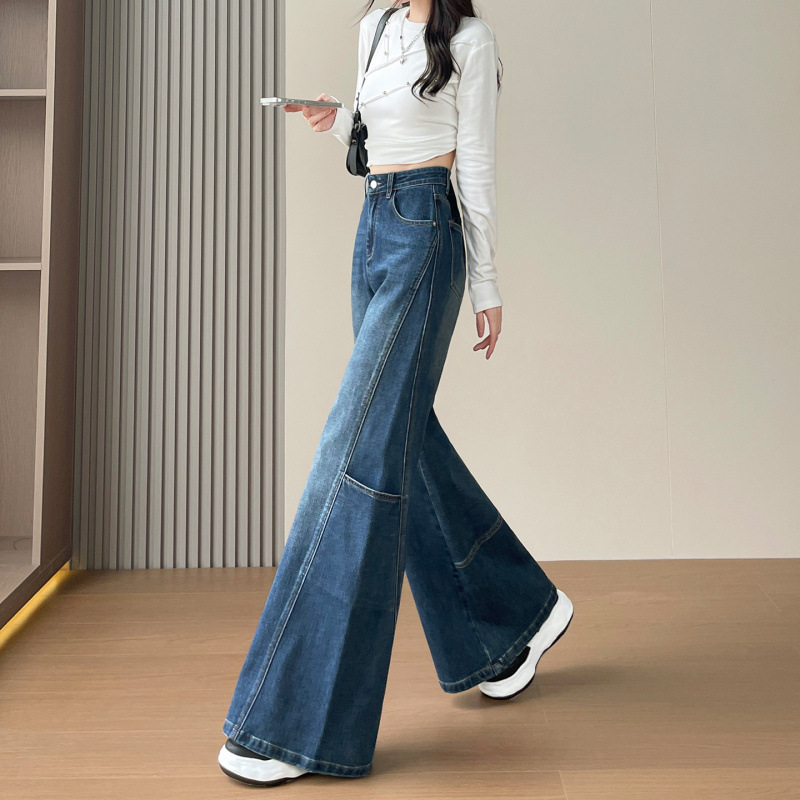 Vintage herramientas jeans de boquilla grande para mujeres 2026 otoño nuevo delgado suelto cubrir la carne gorda MM pies largos pantalones de piernas largas image 2