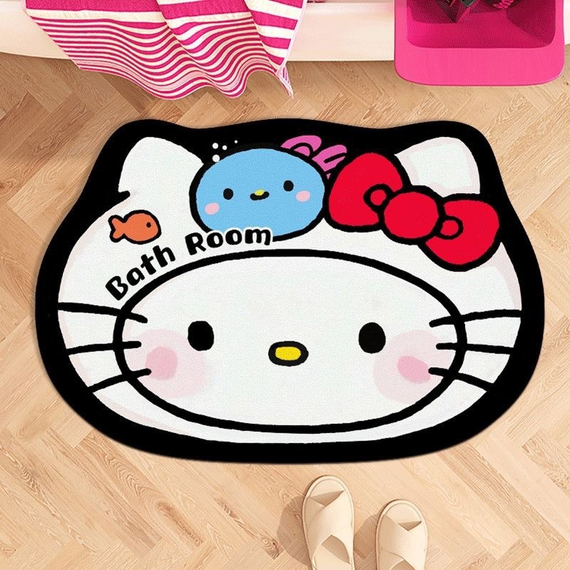 HelloKitty卡通硅藻泥地垫浴室吸水防滑脚垫卫生间耐脏易打理地垫|undefined