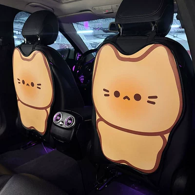 Cream Kitten Car Anti-Kick Pad Chair back anti-kick pad - long-cream-kitten-anti-kick-pad-2-sheets