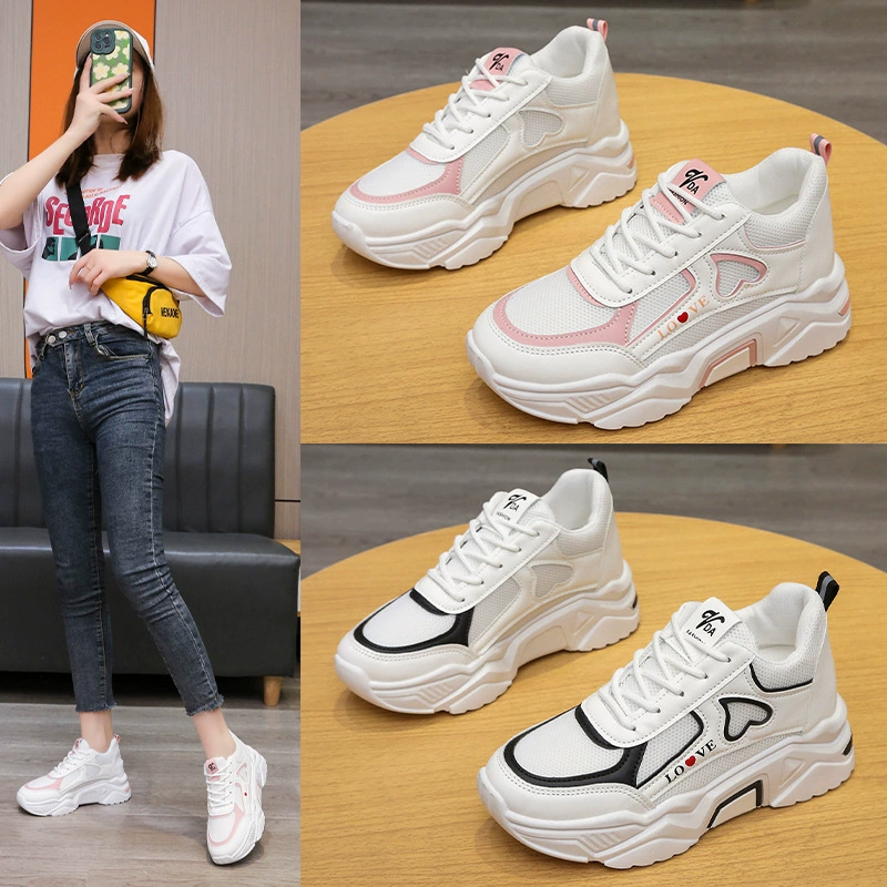 Женская обувь Love Daddy, новинка весны 202, женская обувь на танкетке, нескользящая повседневная спортивная обувь на толстой подошве для интернет-знаменитостей