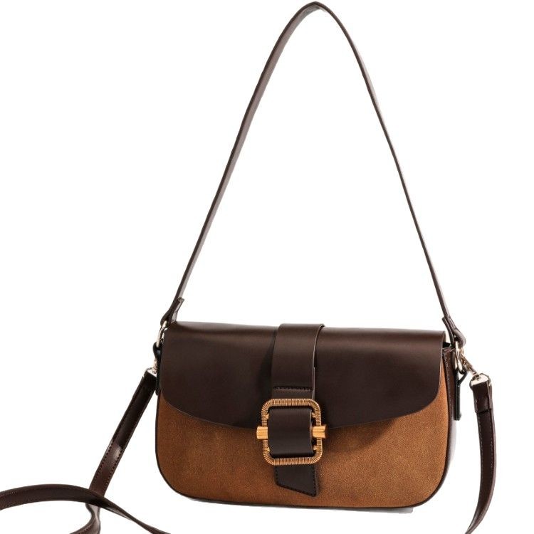 Bolsa de axila de costura mate de temperamento de alta calidad, diseño de nicho, bolso de hombro de color en contraste, bolso diagonal de viaje casual para mujer