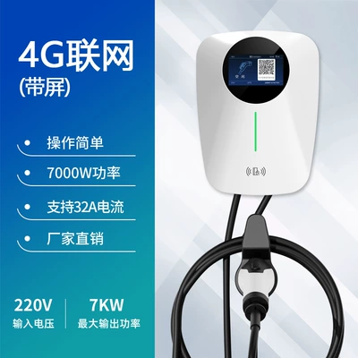 Slow Charging Byd Tesla Universal | Elektrikli avtomobil şarj stansiyaları - 7kw4g-small-program-with-screen-white-3m