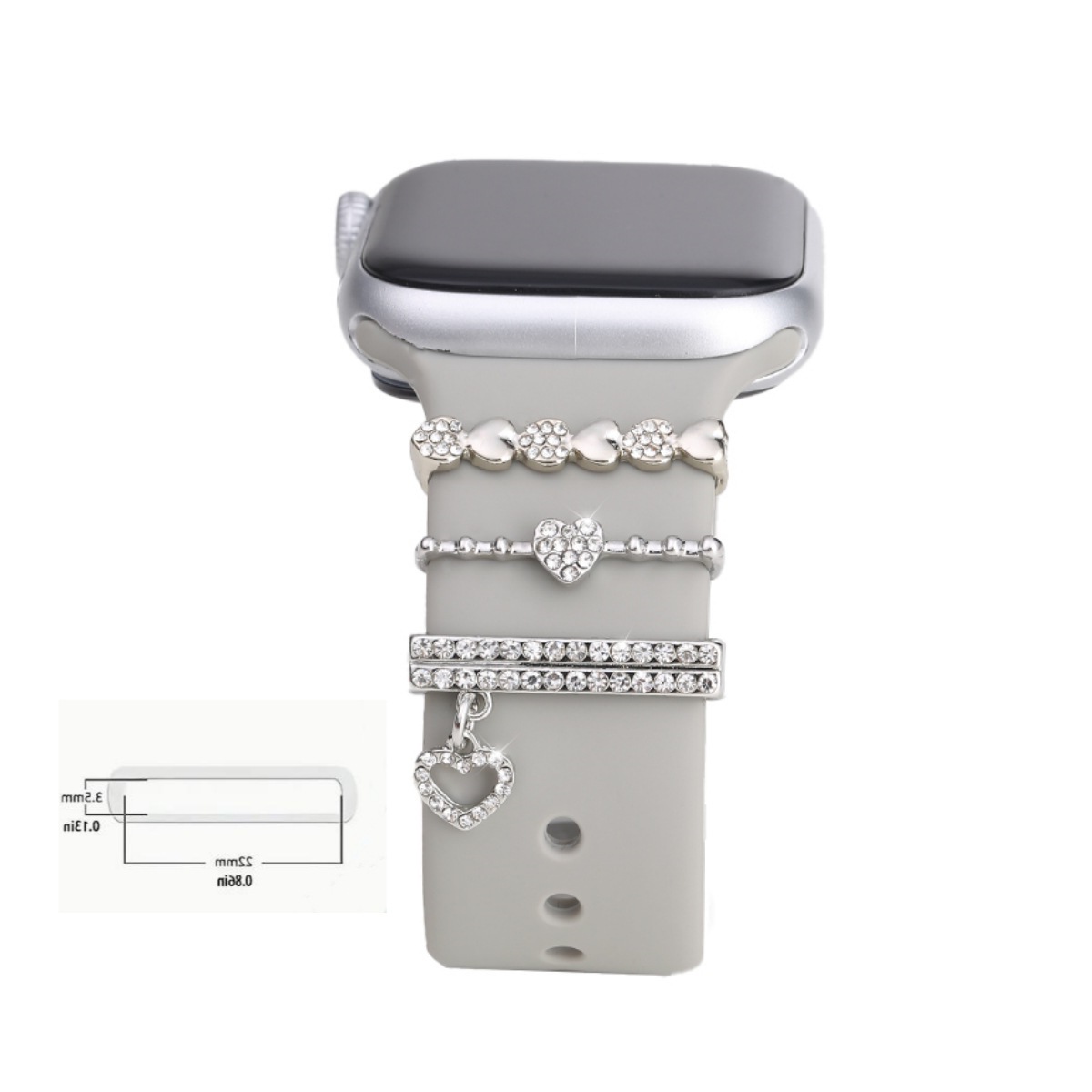 苹果手表带装饰品apple watch装饰钉硅胶手表带装饰扣可爱装饰环