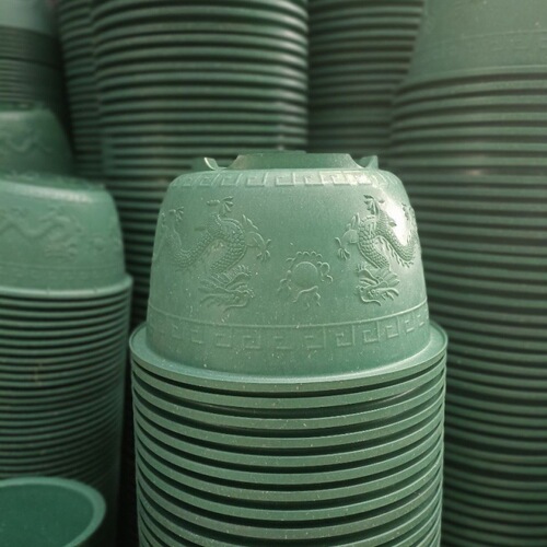Dragon cylinder basin plastic round flower pot extra large large size courtyard planting tree cylinder plastic pot thickened iron flower pot floor-standing Amazon