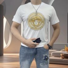 夏季新款时尚个性短袖T恤男重工烫钻刺绣半袖圆领T恤男装上衣潮流