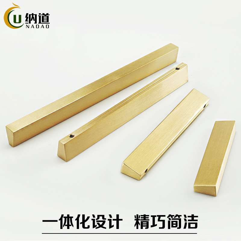 New Chinese Style Gold Brass Cabinet Hardware Brushed Finish Pull Handles Wholesale Furniture Brass Drawer and Wardrobe Door Knobs