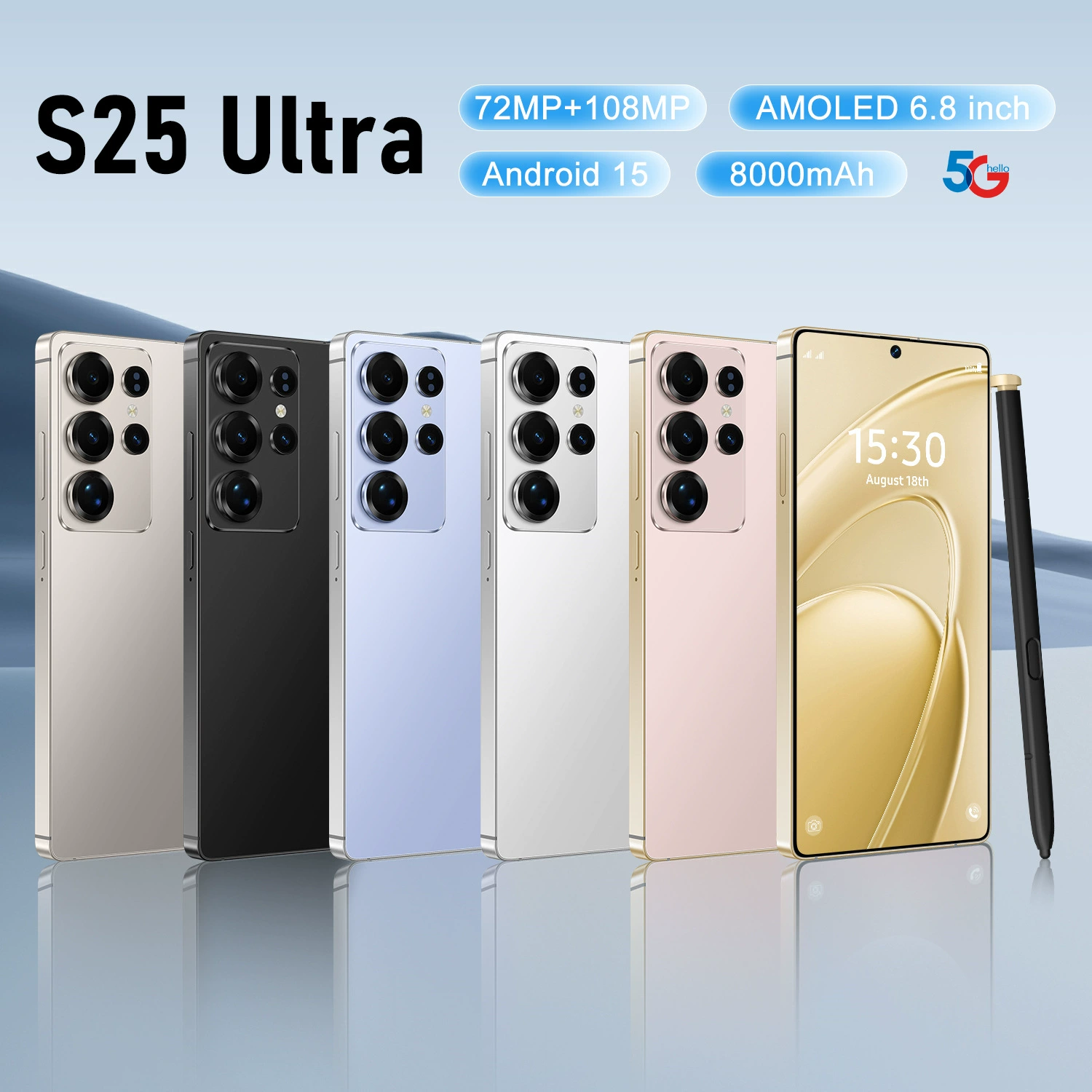 (Граница торговля) S25, смартфон, (Физика), Android, 7.3 дюйма, широкий экран